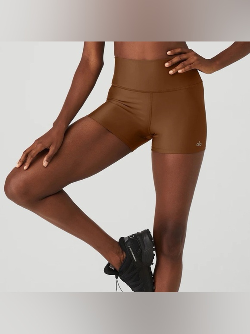 Alo Yoga 3" High-Waist Airlift Short in Copper/Brown Size Extra Small